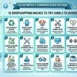 A digital nomad researching profitable dropshipping niches on a laptop with a chart showing growth in pet and home office categories.