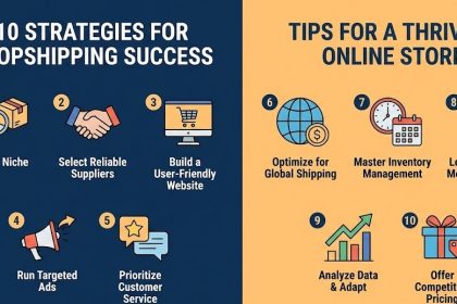 An entrepreneur analyzing e-commerce sales charts on a laptop while running a successful dropshipping store.
