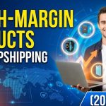 An entrepreneur analyzing ecommerce profit margins and product data on a dual-monitor setup.