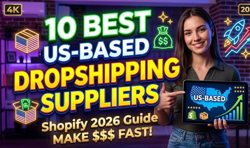 A collage of high-quality products and the Shopify dashboard representing US dropshipping success.